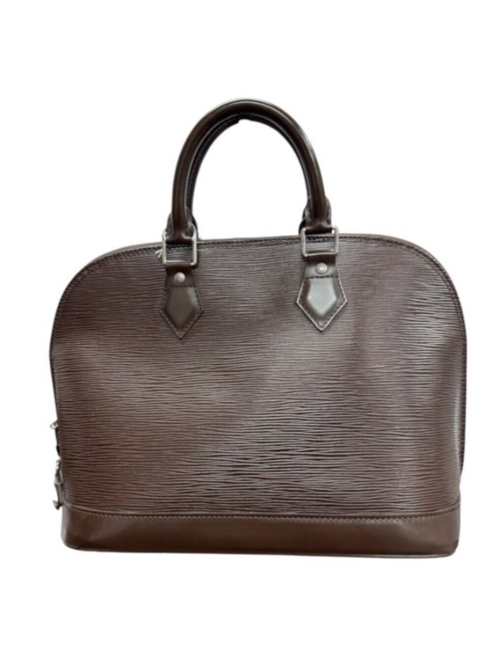 Louis Vuitton Epi Brown Silver Leather Handbag
